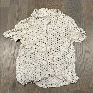 Allsaints New Romantic short sleeve shirt vintage beige